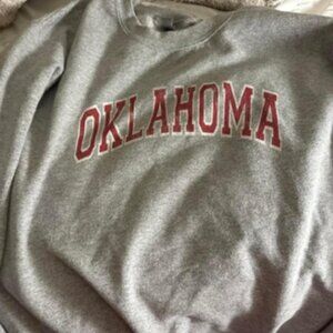 Grey Women's OU "Oklahoma" Crewneck, Size Small